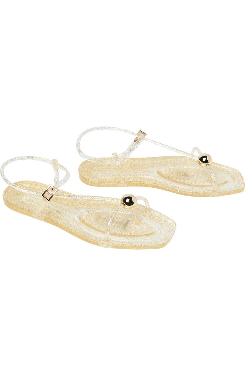 Loeffler Randall Dana Glitter Jelly Sandal, Alternate, color, Champagne