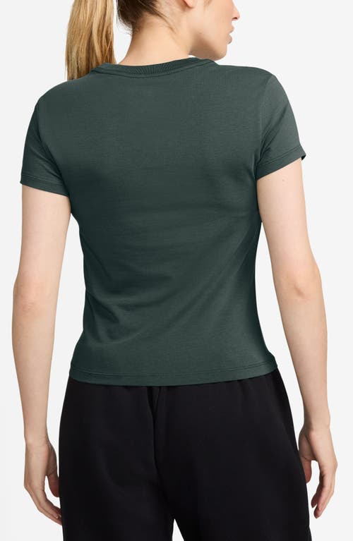 Nike Sportswear Club Chill Knit Mod Crop T-shirt In Green