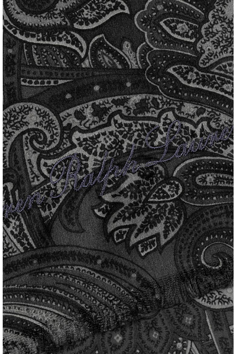 Paisley Silk Oblong Scarf, Alternate, color, BLACK