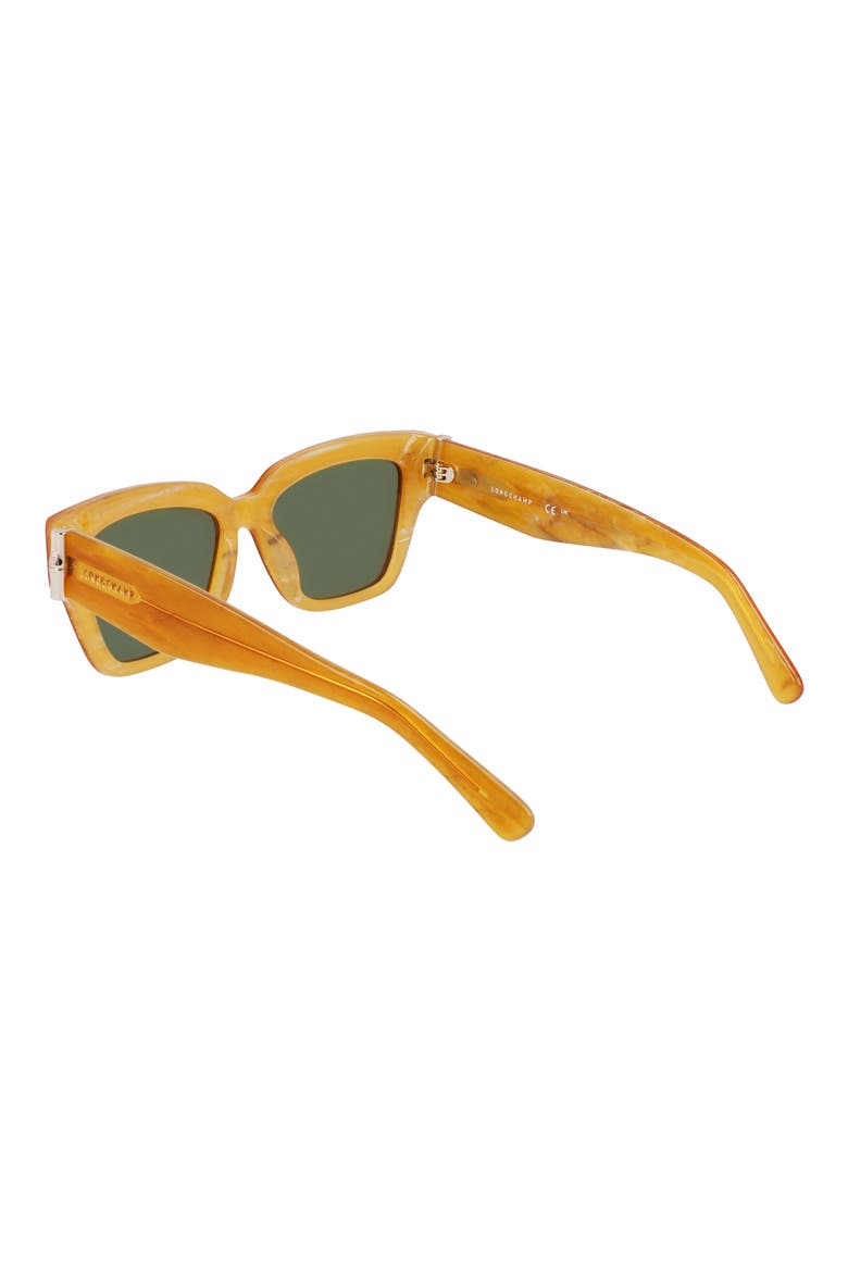 53mm Gradient Modified Rectangular Sunglasses, Alternate, color, HONEY
