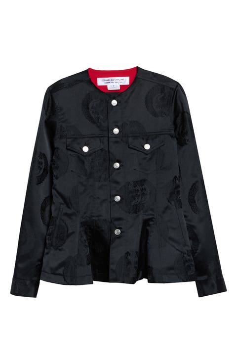 Dragon Jacquard Peplum Jacket
