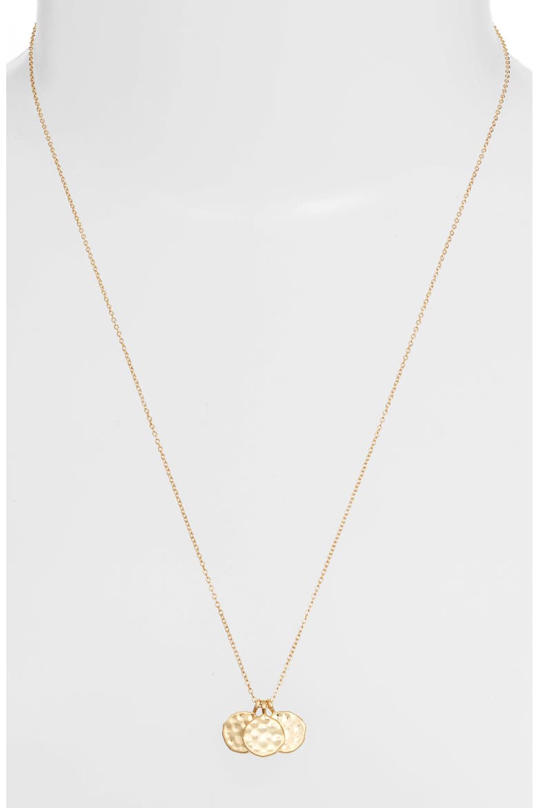 Weslie Cluster Disc Necklace, Alternate, color, GOLD