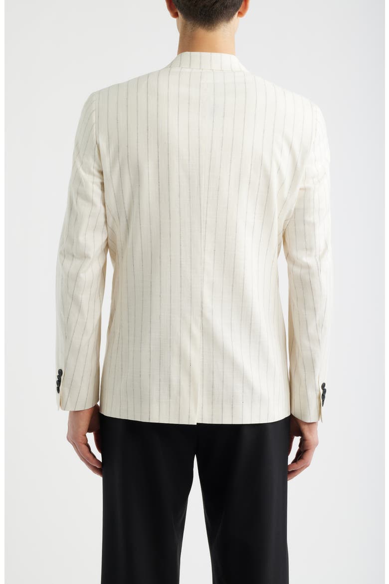 Ridley Slim Fit Pinstripe Double Breasted Sport Coat, Alternate, color, ECRU