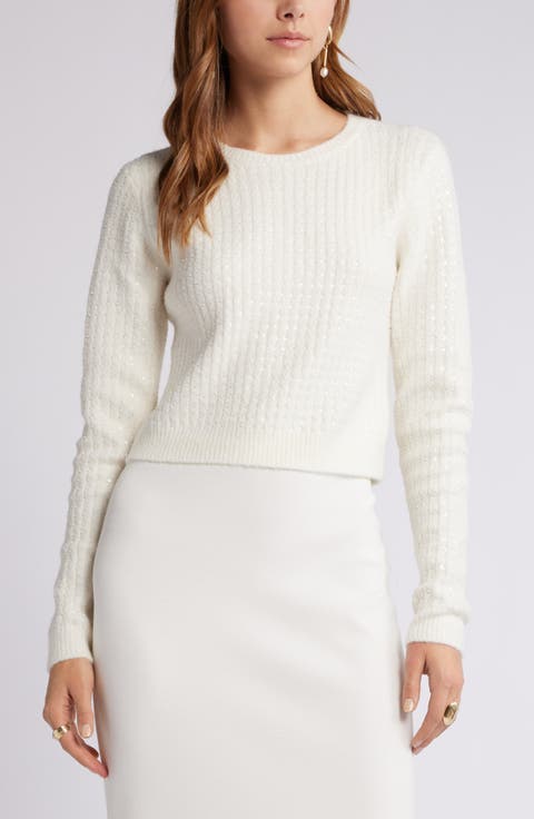 Sequin Crewneck Sweater