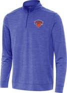 ANTIGUA Men's Antigua Heather Royal New York Knicks Bright Quarter-Zip Top