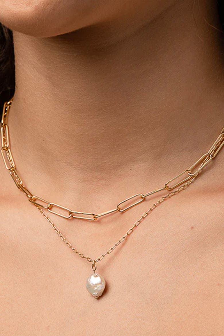 14k Gold Plated Donda Layered Necklace Everyday Dainty Trendy, Alternate, color, Gold