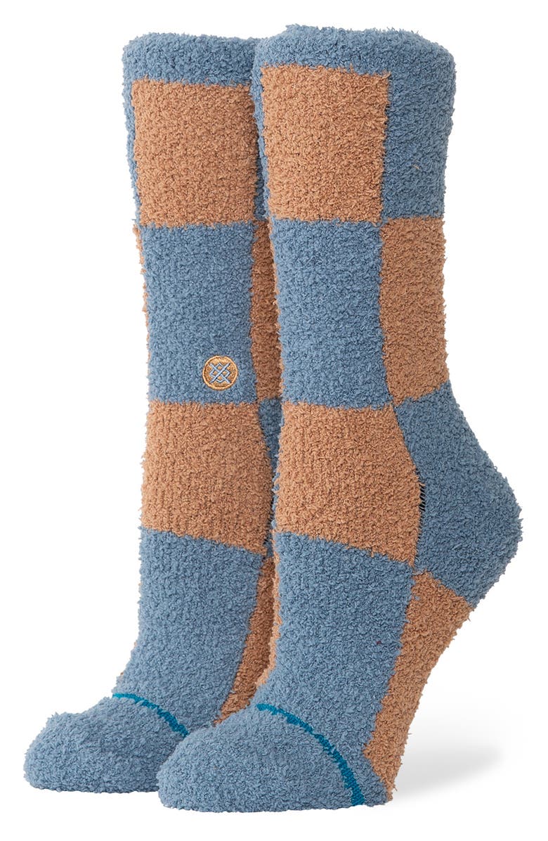 Stance Patchwork Cozy Crew Socks, Alternate, color, Seablue