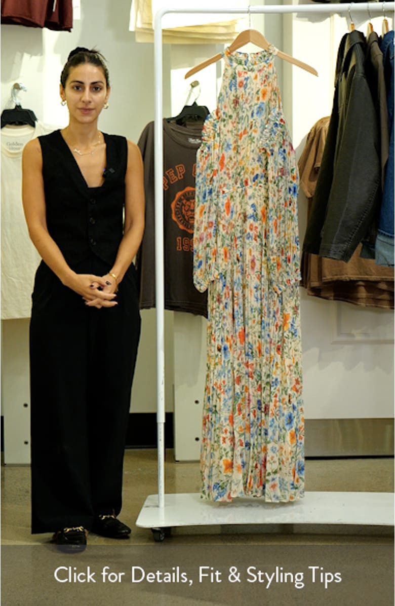 Hilary Floral Cold Shoulder Maxi Dress, sales video thumbnail