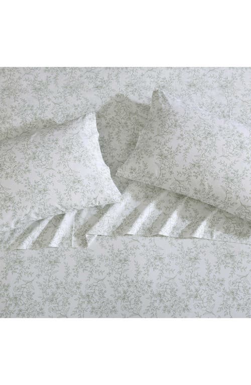 Stone Cottage Hawley Floral Print 200 Thread Count Cotton Percale Sheet Set In White