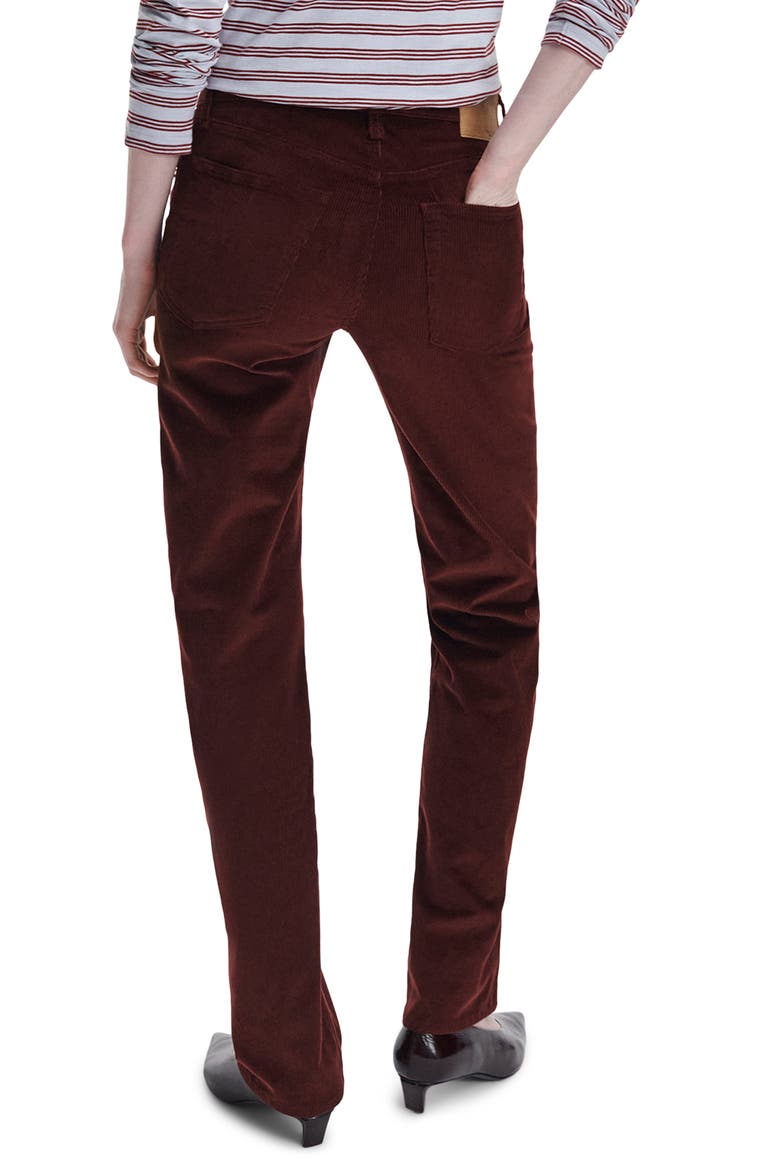 Harlow Mid Rise Slim Straight Leg Corduroy Pants, Alternate, color, DARK BURGUNDY CORDUROY