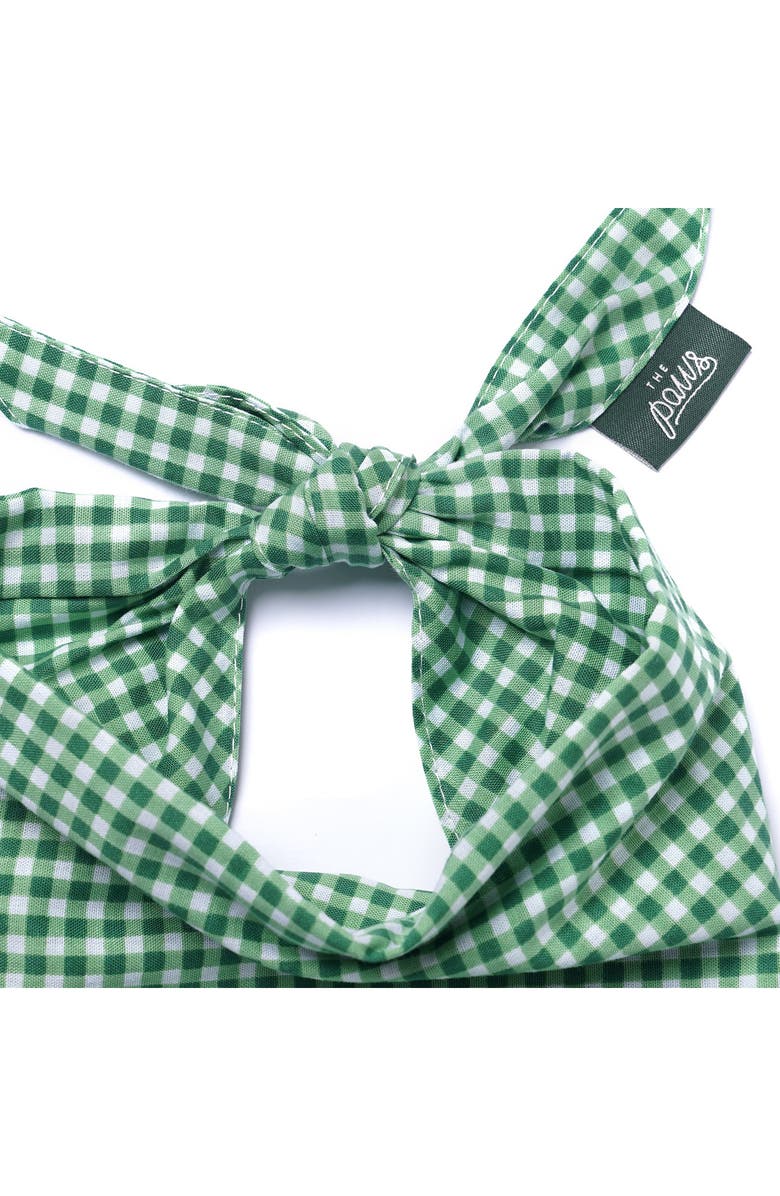 The Paws Green Gingham Dog Bandana, Alternate, color, Green