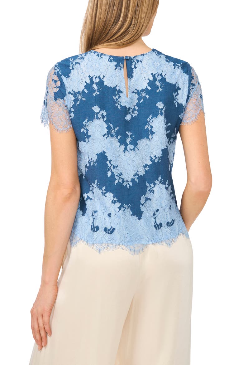 Lace Inset Chambray T-Shirt, Alternate, color, KENTUCKY BLUE