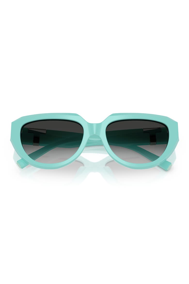 55mm Gradient Pillow Sunglasses, Alternate, color, TIFFANY BLUE / GREY GRADIENT