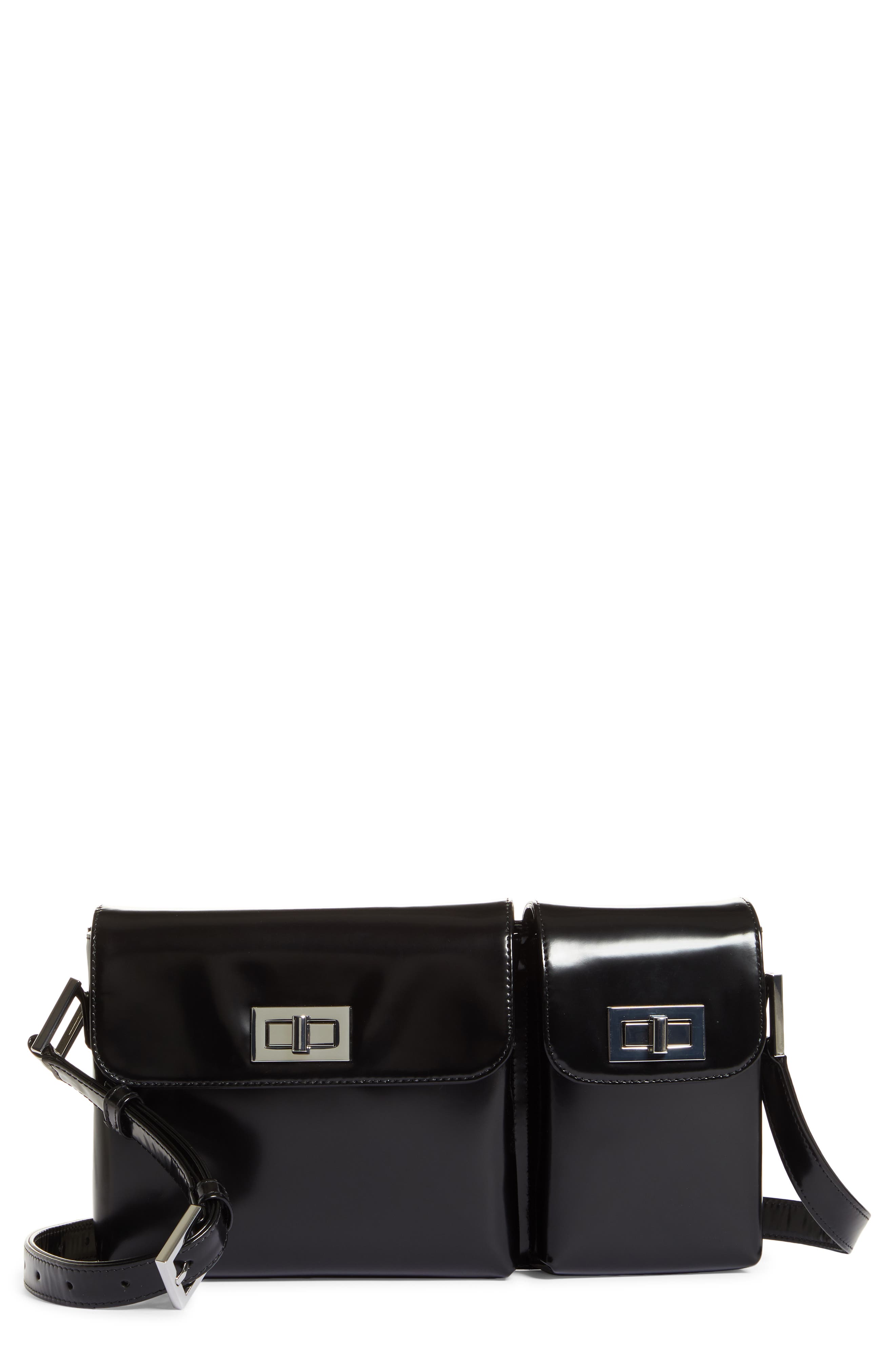 By Far Billy Leather Convertible Crossbody Bag, Main, color, 