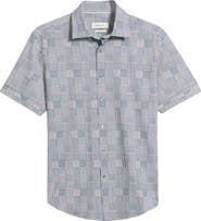 Bugatchi Miles OoohCotton® Geo Print Short Sleeve Button-Up Shirt