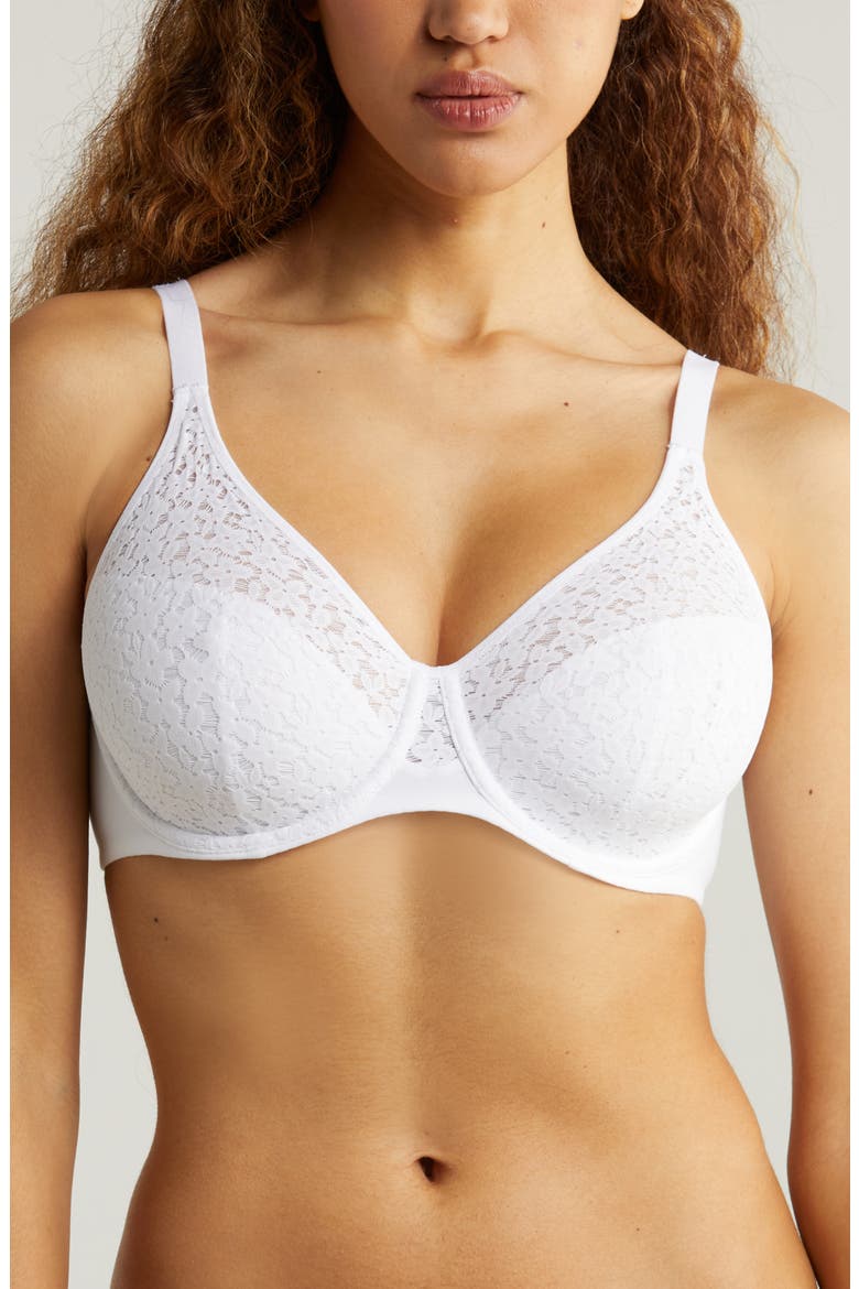 Norah Comfort Underwire Bra, Main, color, WHITE