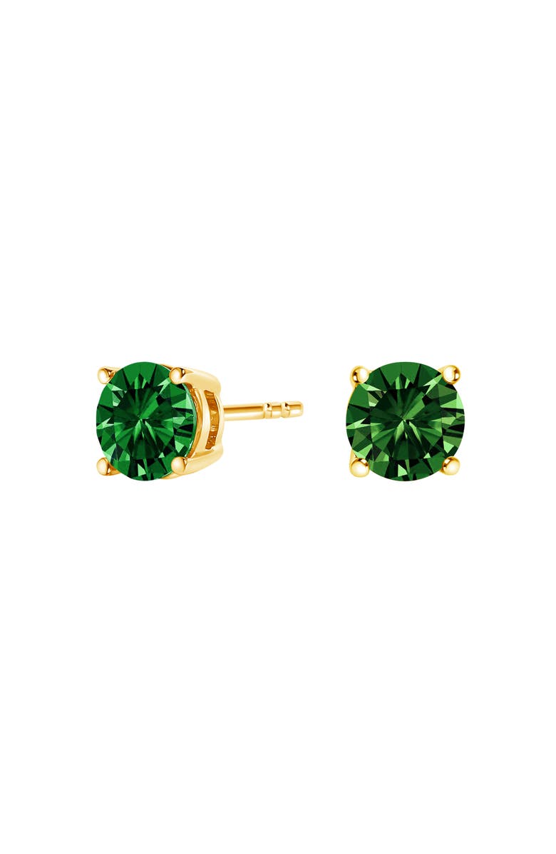 Haus of Brilliance 14K Gold 1/2 Cttw Lab Grown Green Diamond Classic Solitaire Stud Earrings, Alternate, color, Yellow Gold