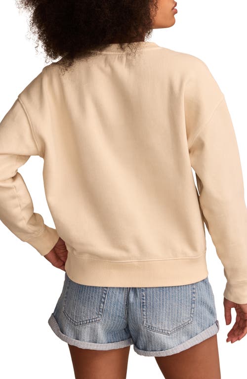 LUCKY BRAND LUCKY BRAND SHAMROCK EMBROIDERED COTTON FLEECE SWEATSHIRT