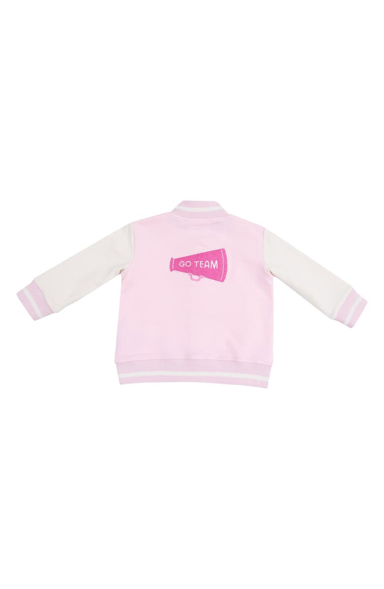 Angel Dear Kids' French Terry Sport Varsity Bomber Jacket, Alternate, color, Pink