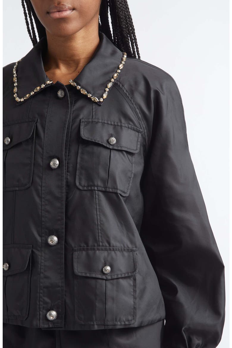 Adami Rhinestone Detail Jacket, Alternate, color, BLACK