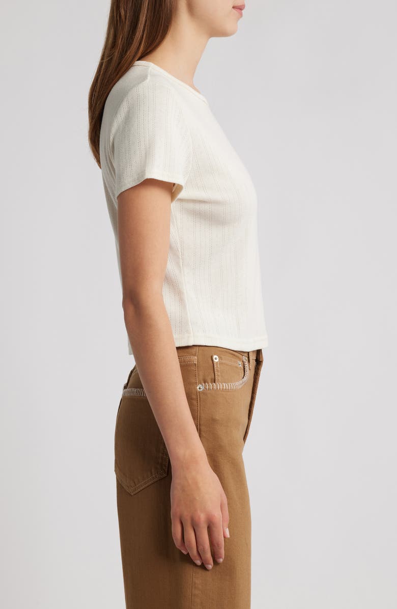 Rails Muse Pointelle Crop T-Shirt, Alternate, color, Ivory
