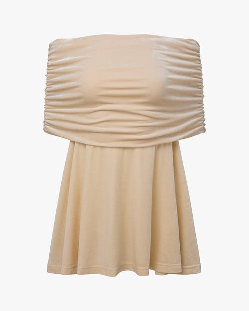 Weworewhat Off Shoulder Mini Dress In Champagne