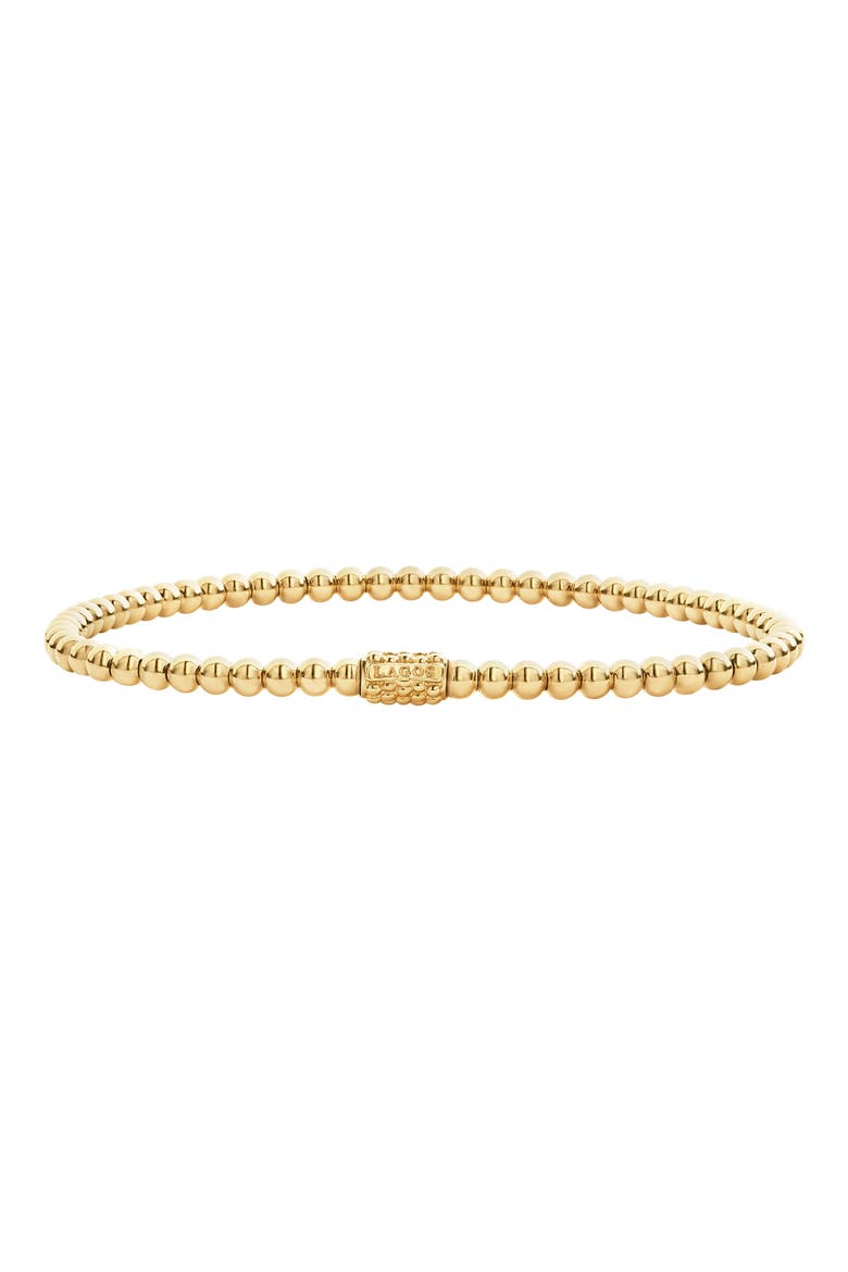 Caviar 18K Gold Ball Stretch Bracelet, Main, color, GOLD