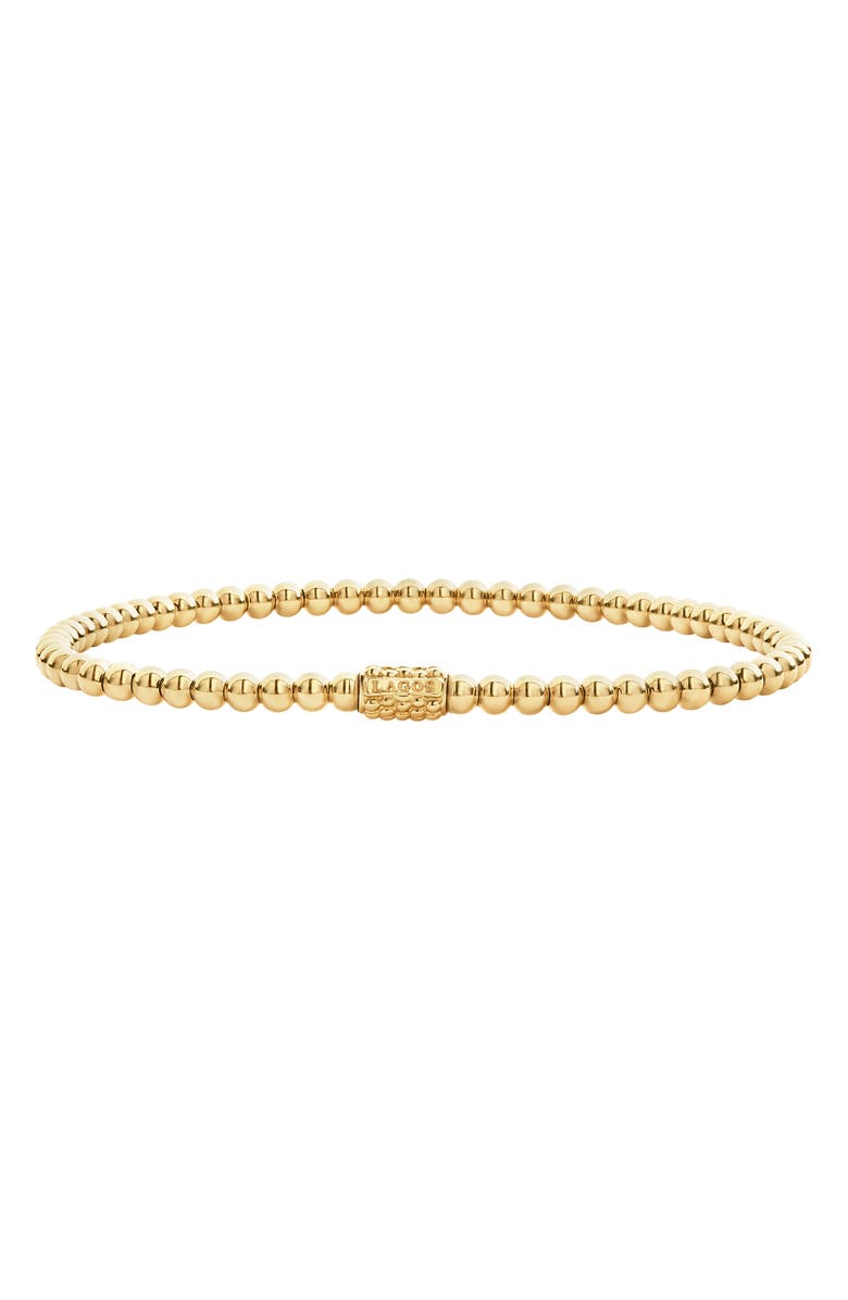 LAGOS Signature Caviar Beaded Stretch Bracelet, Main, color, Gold