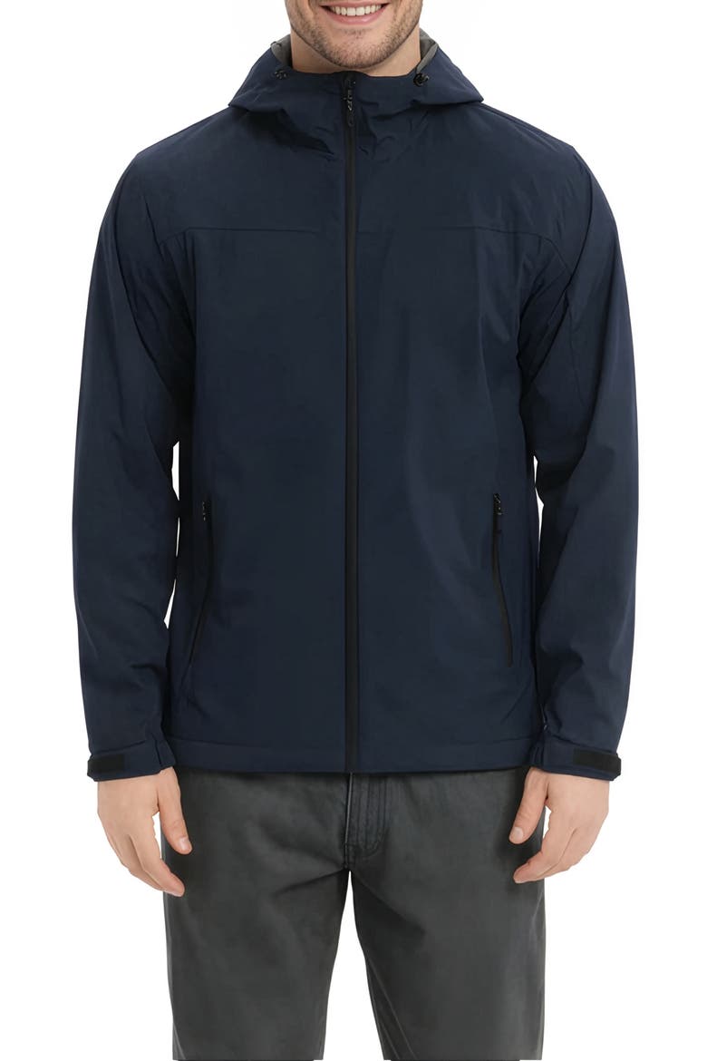 Defender Water Resistant Hooded Jacket, Main, color, HWK NAVY