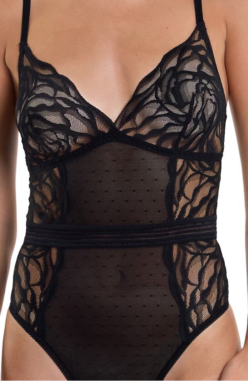 Hanky Panky Gg Sheer Mesh Bodysuit In Black