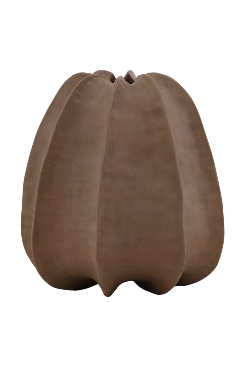 Aritzia Ribbed Terracotta Decorative Vase, Main, color, Light Brown