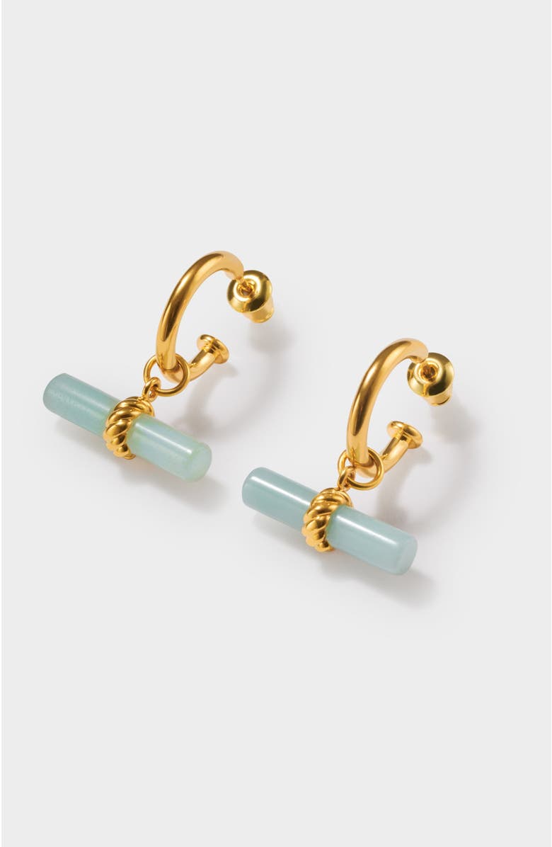 Katie Loxton Azura T-Bar Hoop Earrings, Main, color, Gold Coated