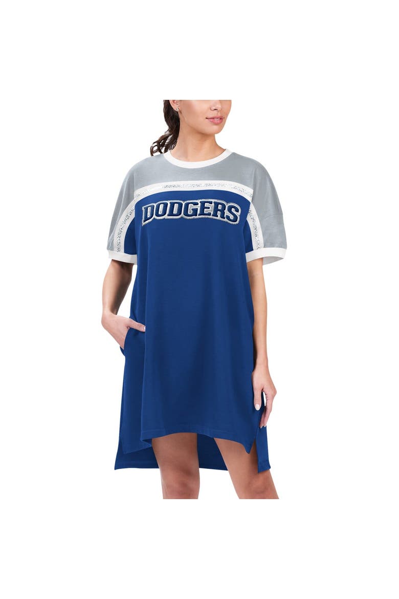 Women's G-III 4Her by Carl Banks Royal/Gray Los Angeles Dodgers Circus Catch Sneaker Dress, Alternate, color, Royal
