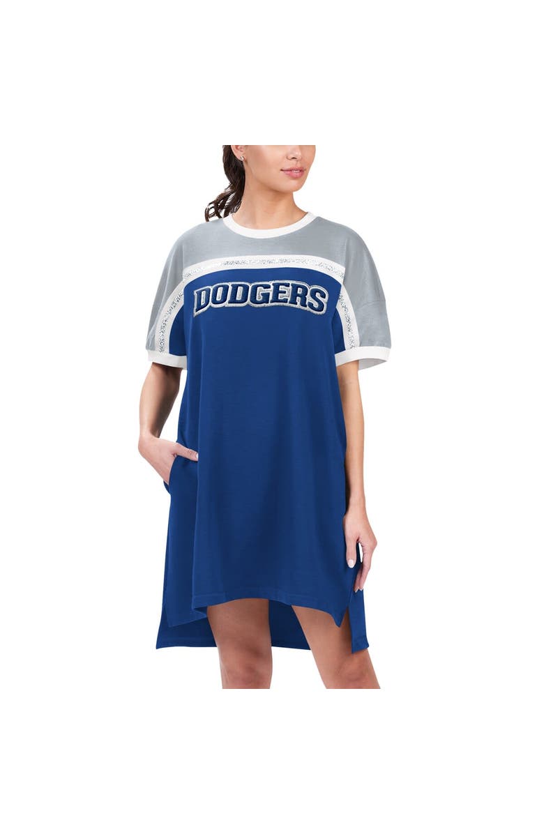 G-III 4HER BY CARL BANKS Women's G-III 4Her by Carl Banks Royal/Gray Los Angeles Dodgers Circus Catch Sneaker Dress, Alternate, color, Royal
