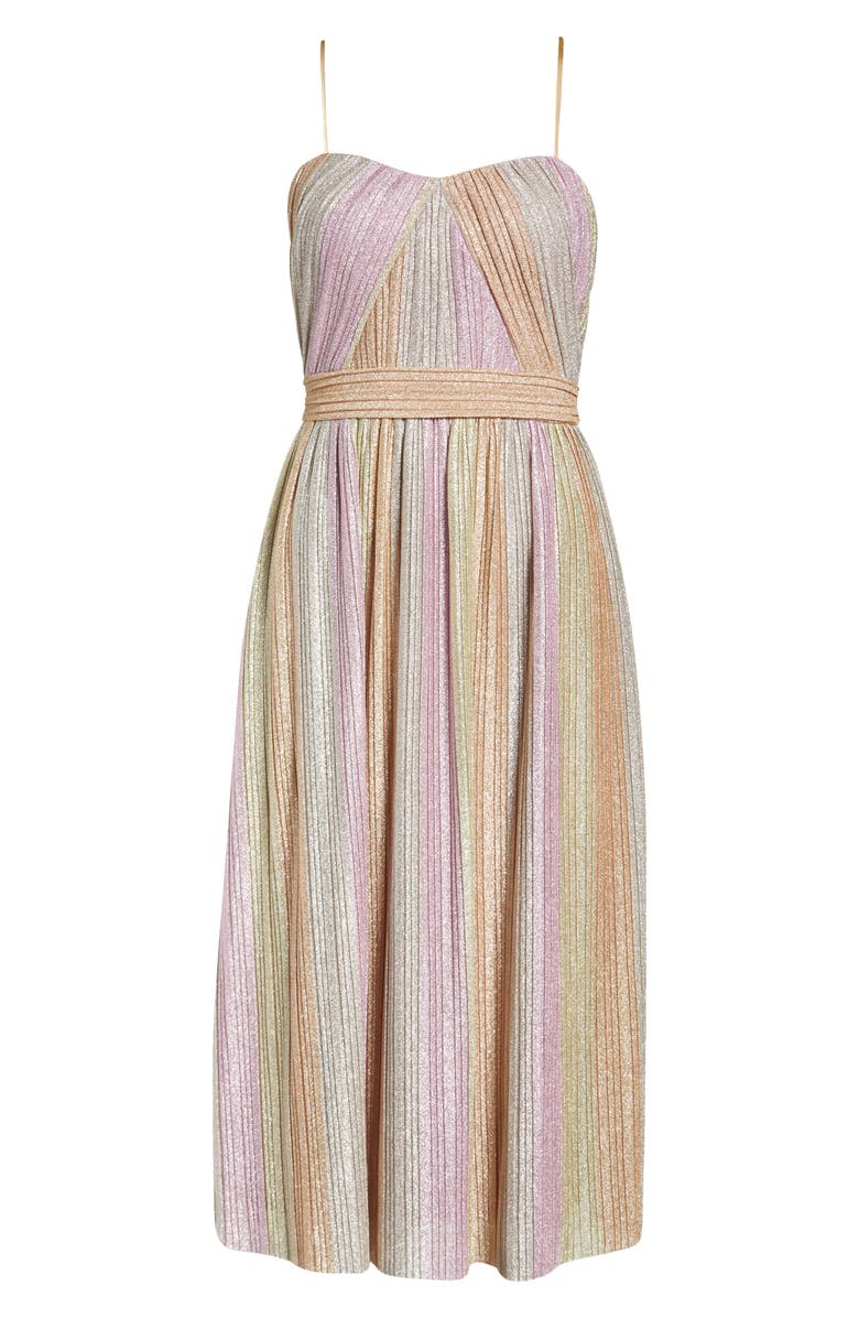 Vince Camuto Rainbow Shimmer Pleated Cocktail Dress, Alternate, color,