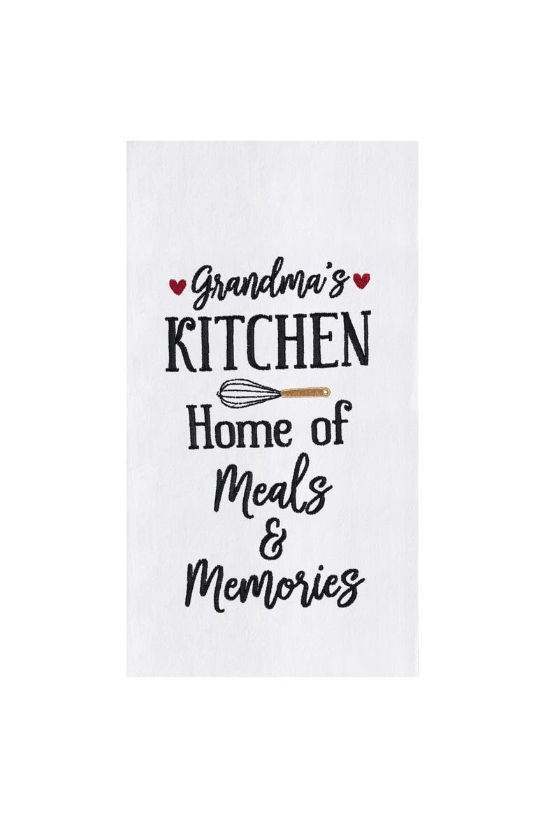 Grandma's Kitchen Meals Mother's Day Kitchen Embroidered Hand Towel, Main, color, Black