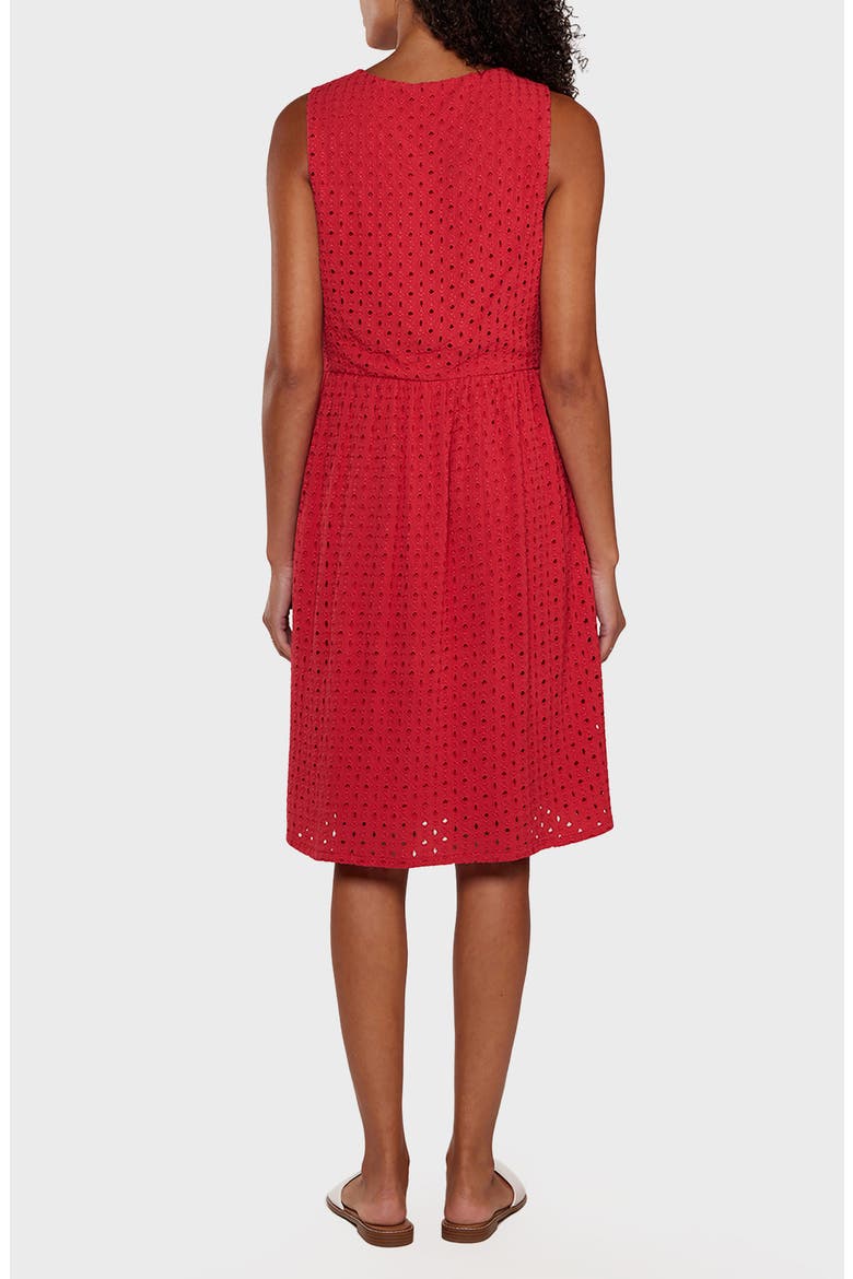 Lia V-Neck Sleeveless Eyelet Midi Sundress, Alternate, color, CHERRY