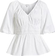 Nordstrom Puff Sleeve Cotton Poplin Shirt