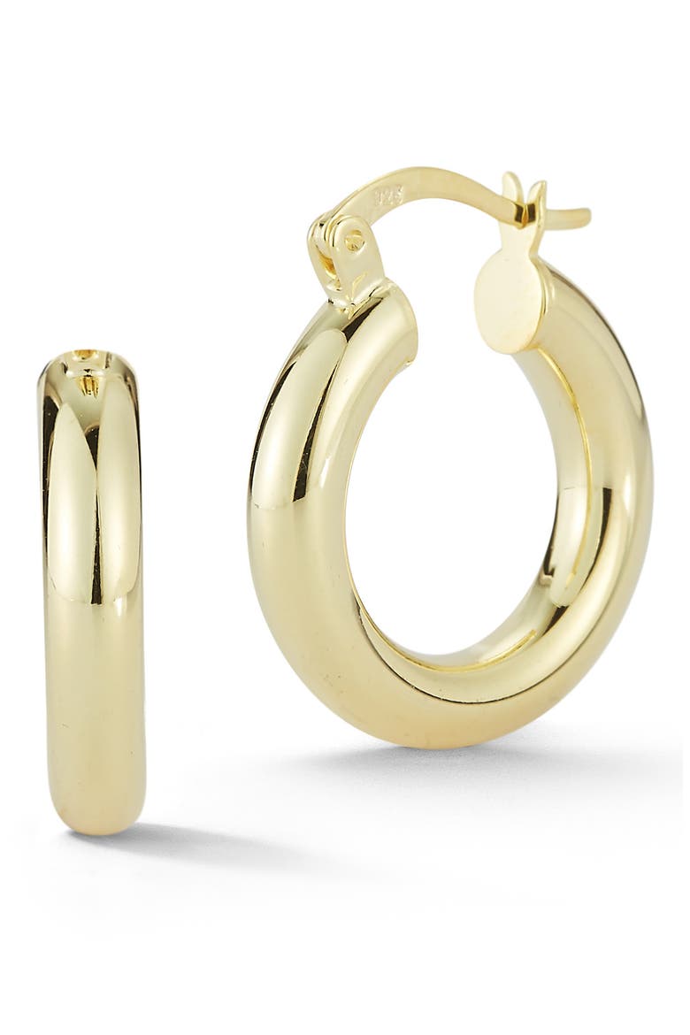 Yellow Gold Vermeil Huggie Hoop Earrings, Main, color, YELLOW GOLD