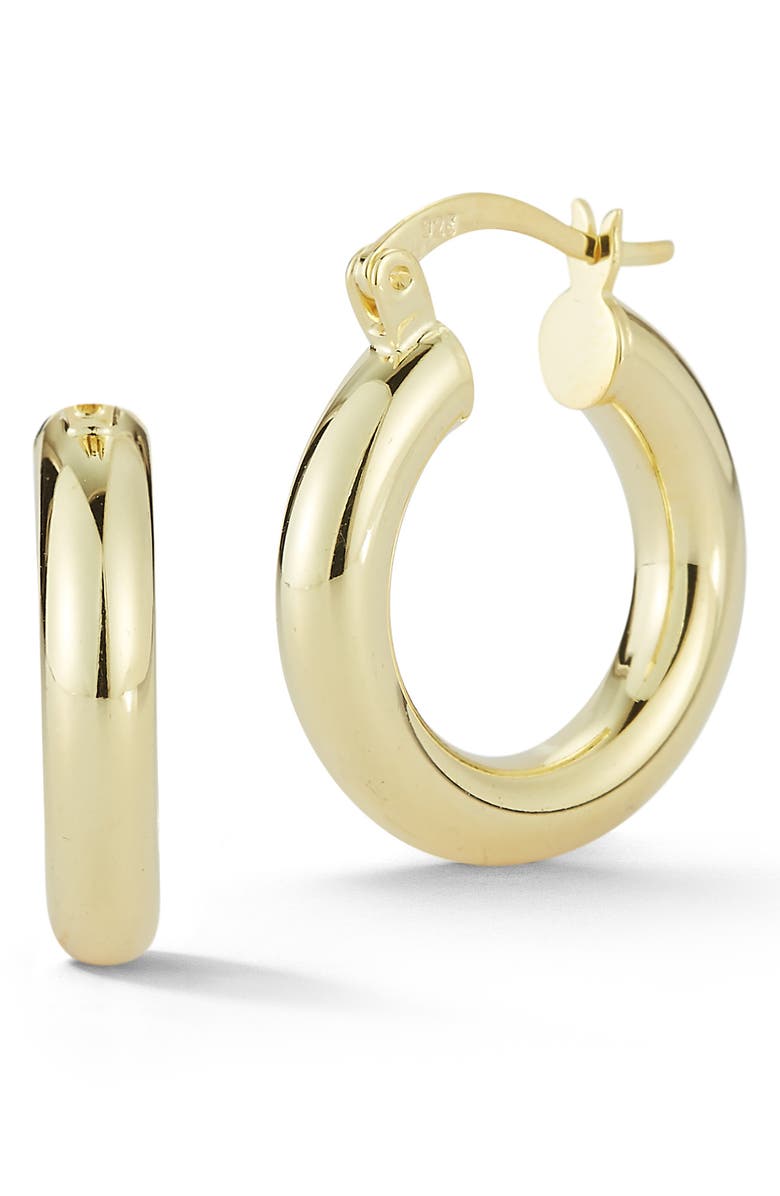GLAZE JEWELRY Yellow Gold Vermeil Huggie Hoop Earrings, Main, color,