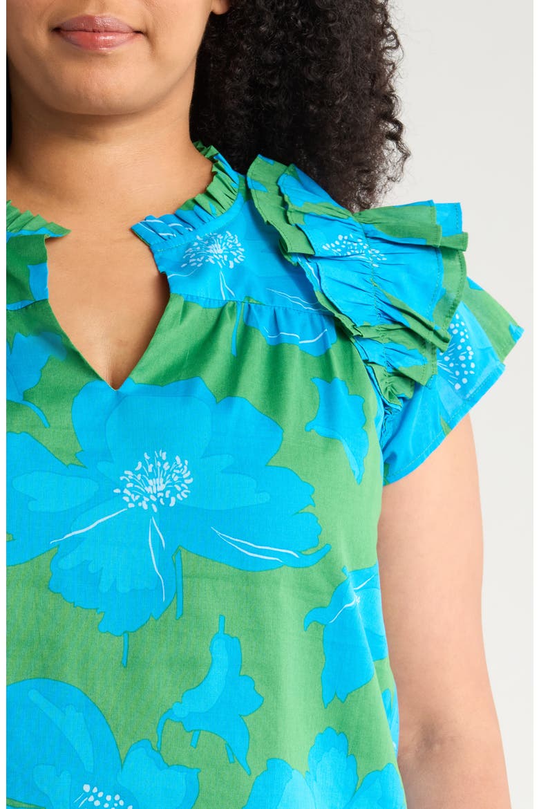 Rori Ramona Ruffle Top, Alternate, color, GREEN/ BLUE/ MULTI