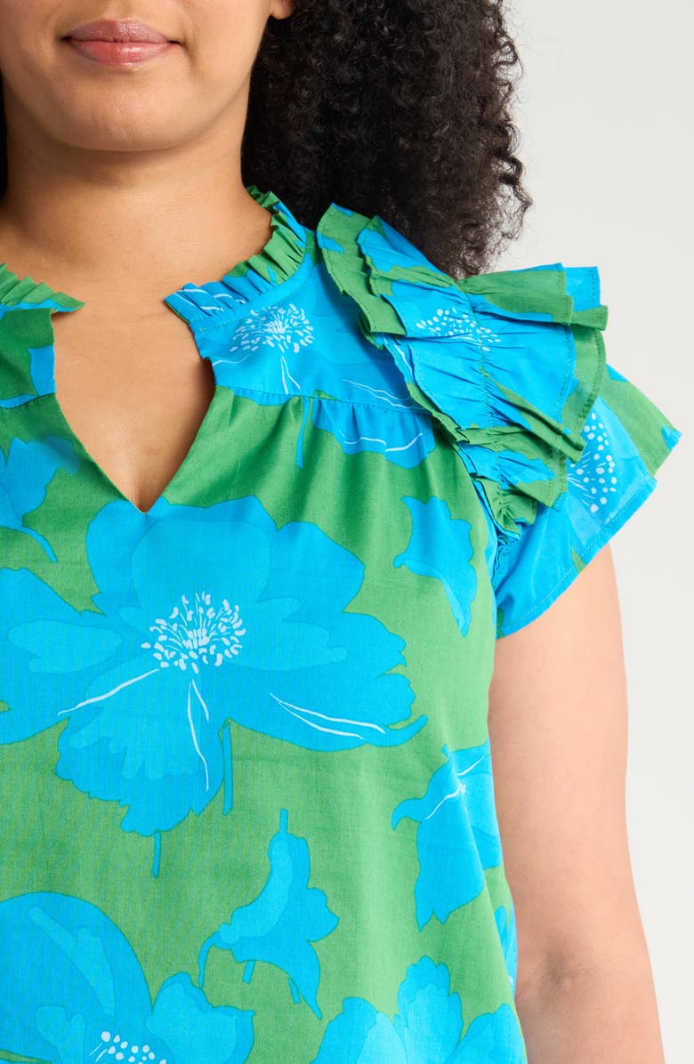 SUGARLIPS Rori Ramona Ruffle Top, Alternate, color, Green/ Blue/ Multi
