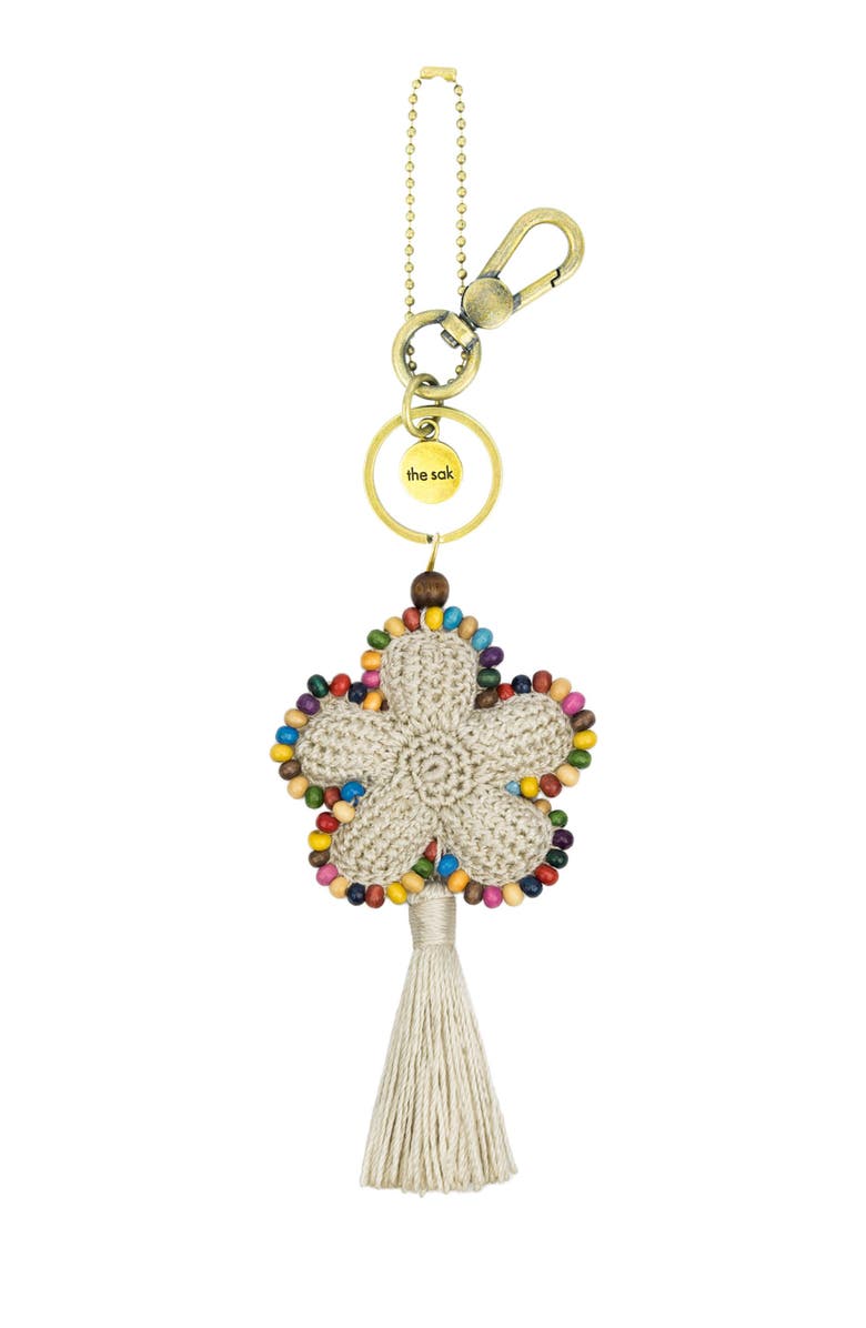 The Sak Yarnicharmz Crochet Flower Dangle, Main, color, Natural