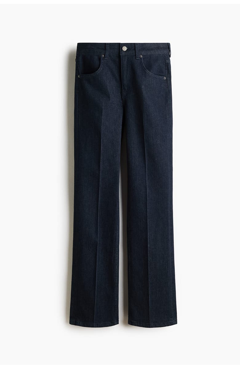 H&M Slim Straight High Waist Jeans, Alternate, color, Dark Denim Blue