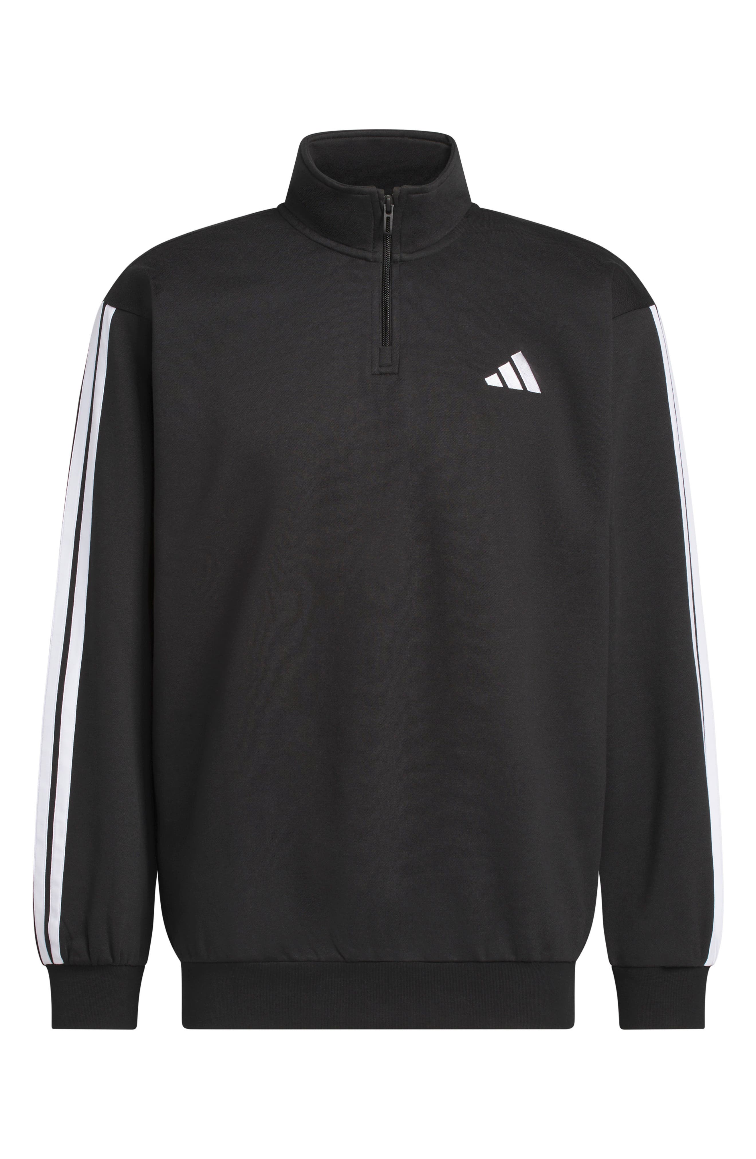 3-Stripes Quarter Zip Fleece Pullover