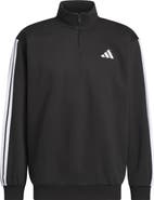 adidas 3-Stripes Quarter Zip Fleece Pullover