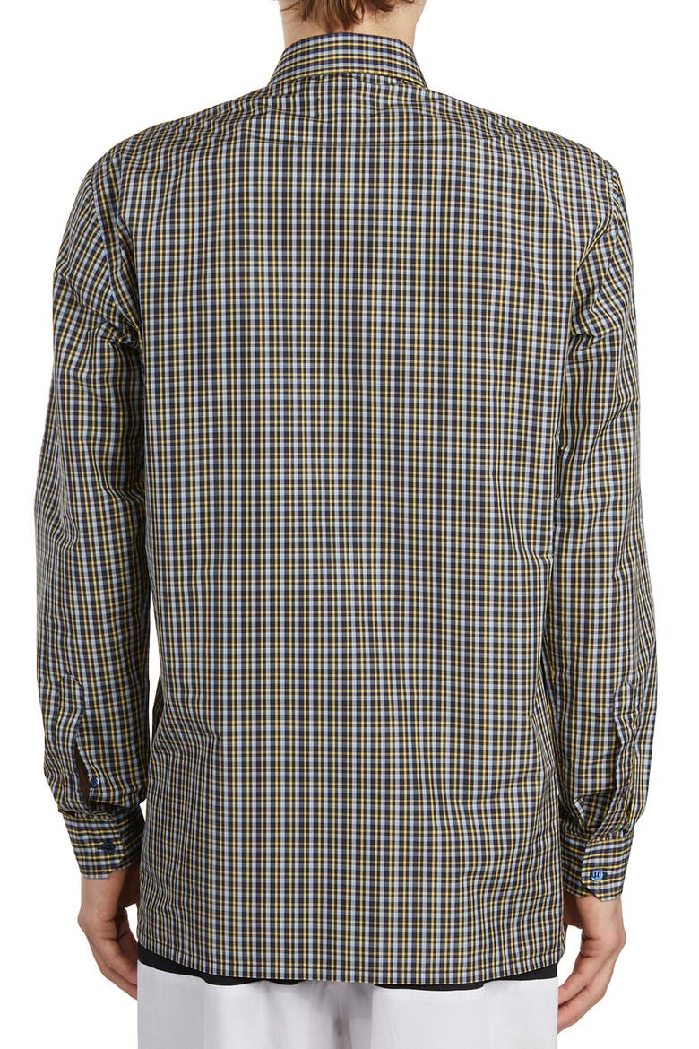 Plaid Embroidered Smiley Face Shirt, Alternate, color, BLUE YELLOW4015