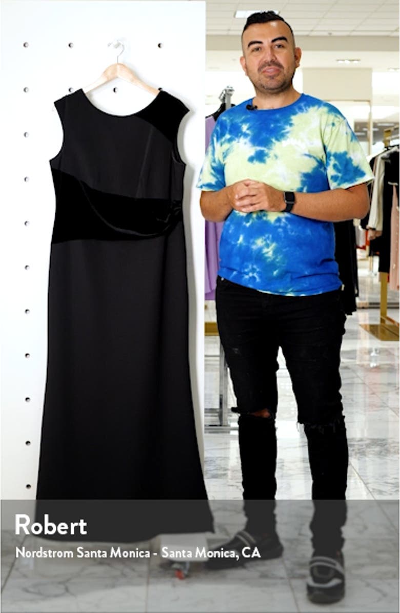 Velvet Detail Scuba Trumpet Gown, sales video thumbnail