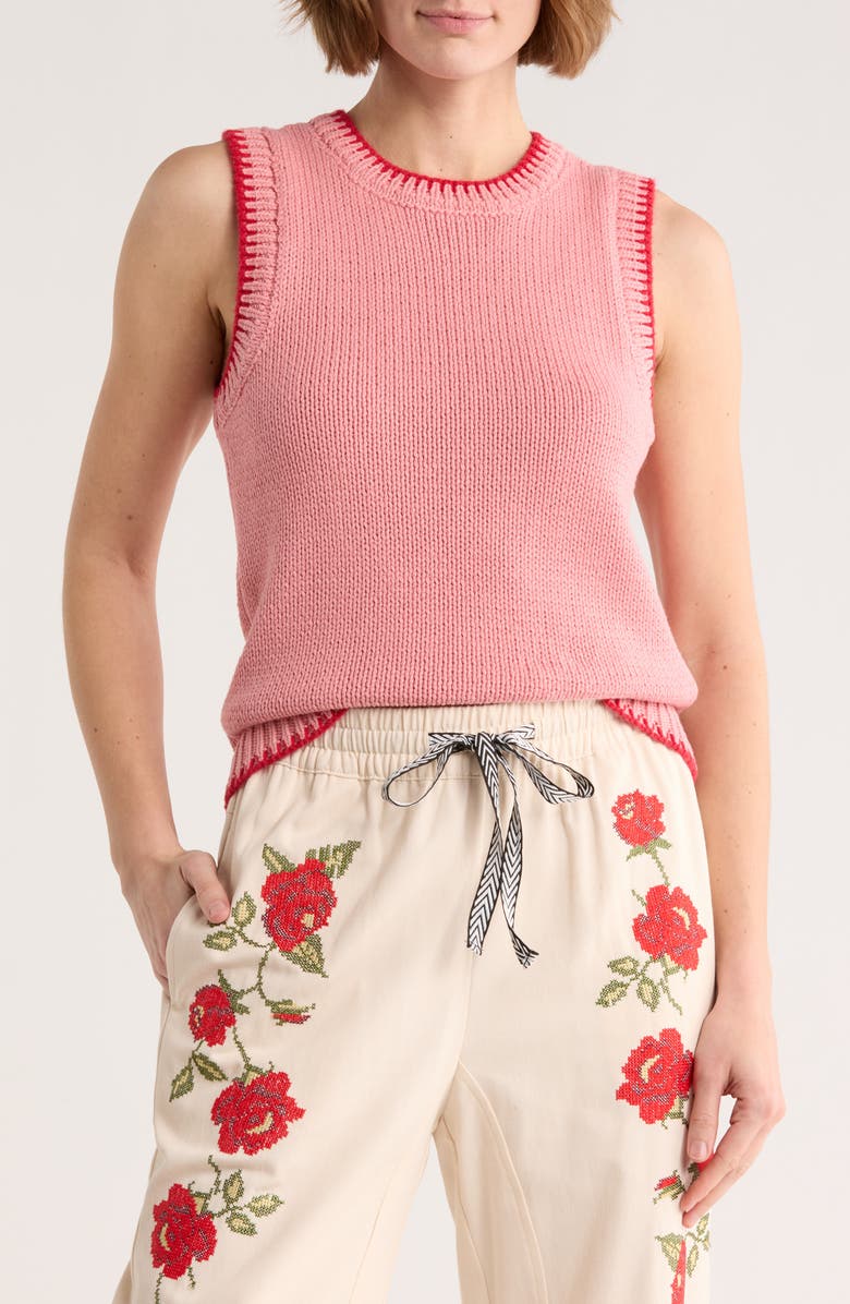 DR2 by Daniel Rainn Sweater Vest, Main, color, Pink / Red