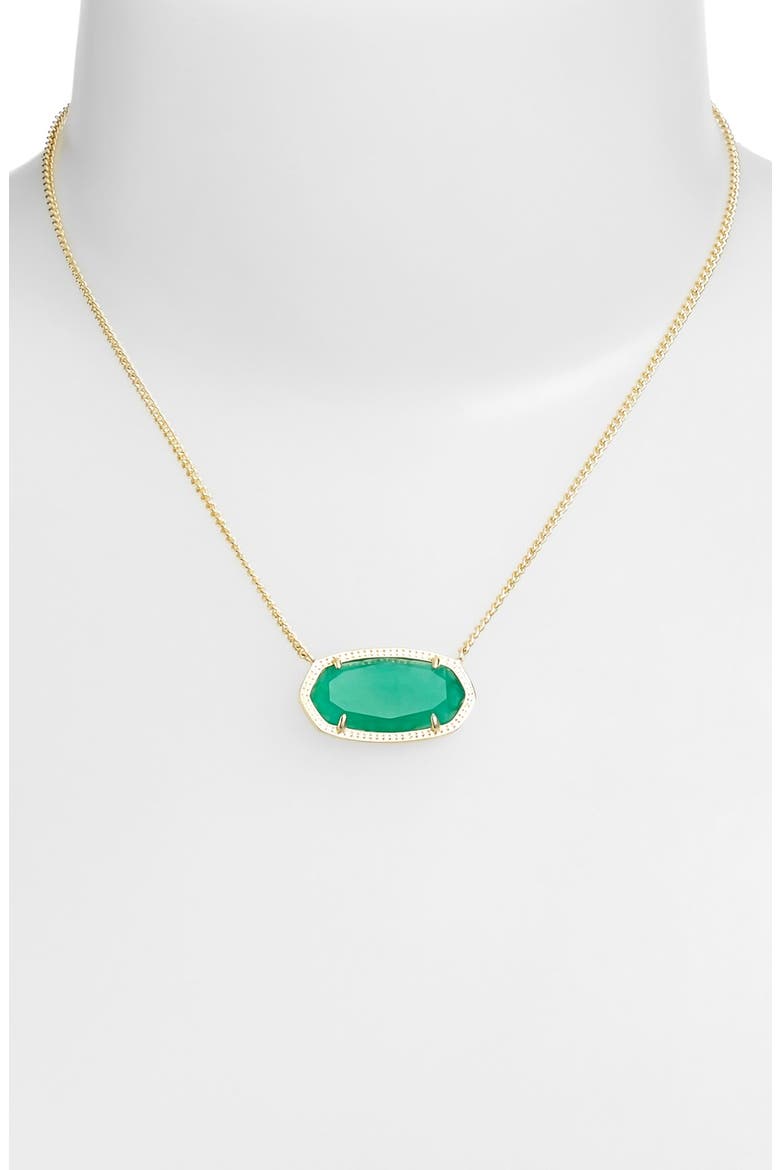 'Dylan' Stone Pendant Necklace, Alternate, color, GREEN/ GOLD